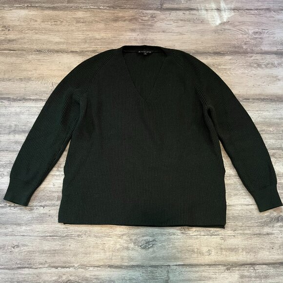 Athleta Switchback Wool-Blend Sweater, Black Olive (Green), Oversized, Small - Picture 2 of 9